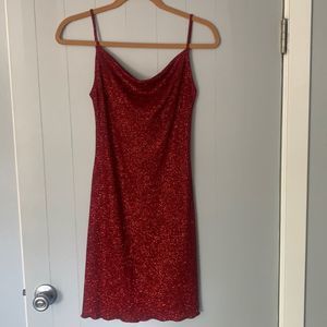 Y2K Sparkly Red Mini Dress